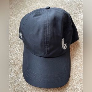 Black mesh LIV golf hat with ponytail slot